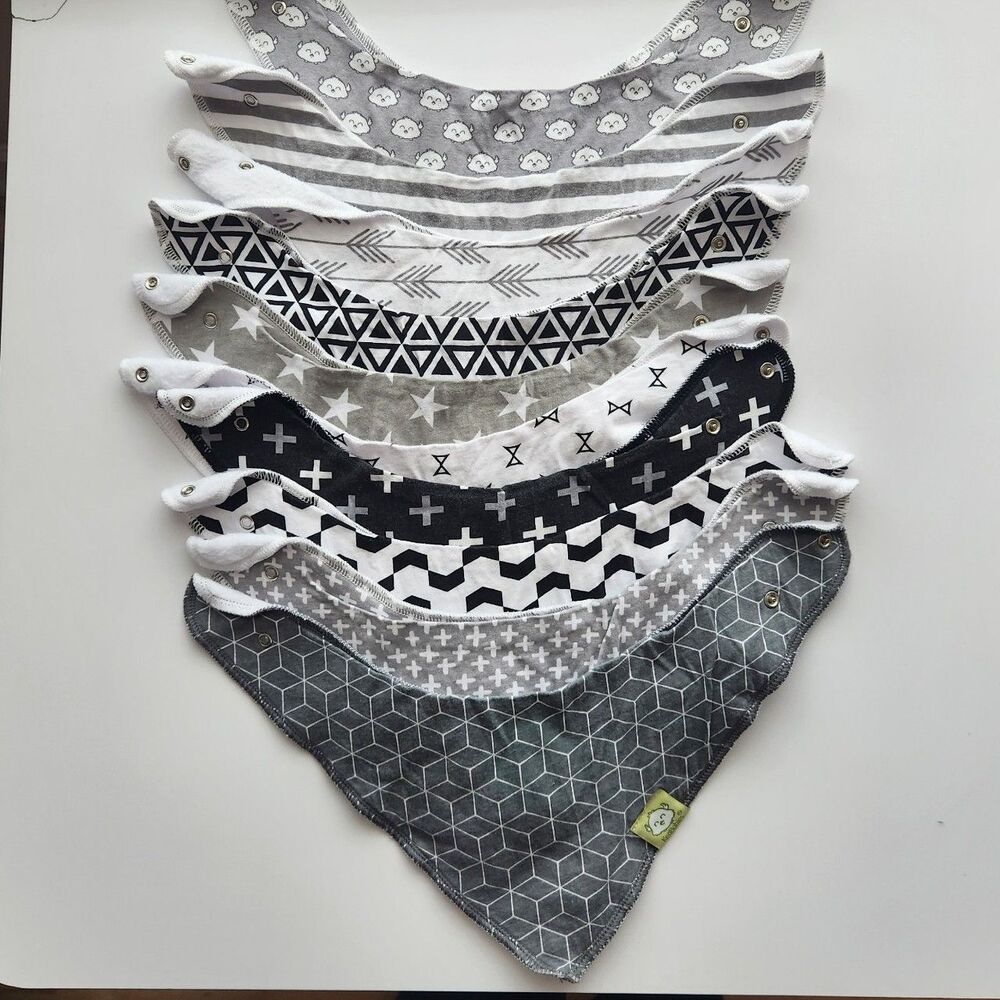 KeaBabies Organic Dual Layer Bandana Drool Bibs, 10 Pack